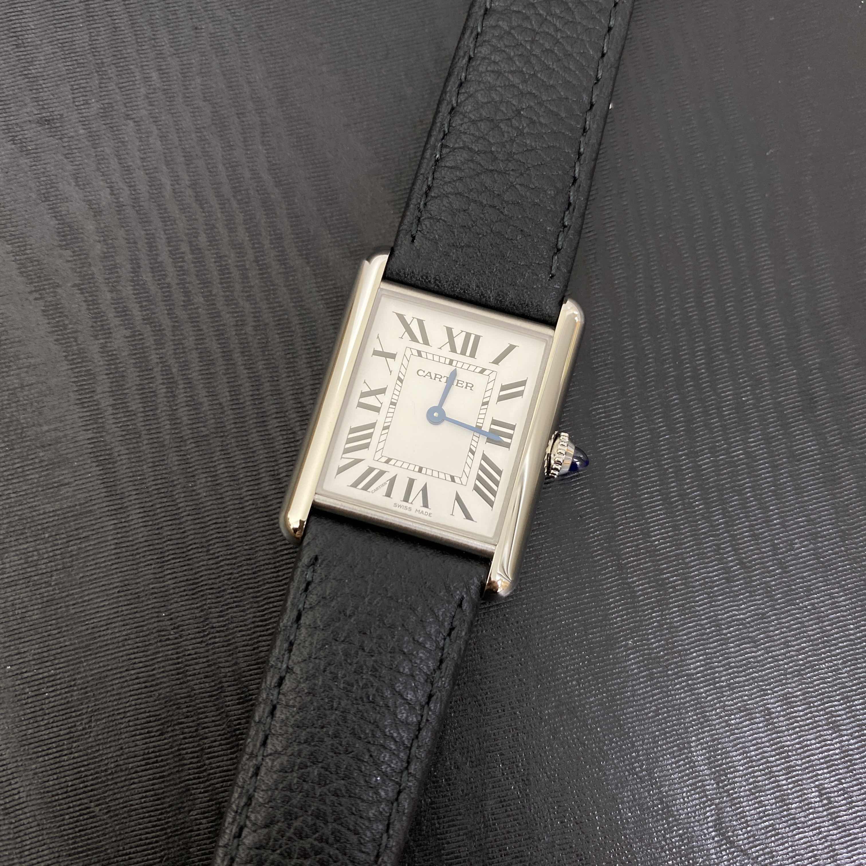 WSTA0041 - Cartier Tank Quartz Replica Watch - Silver Dial Stainless Steel - Image 5