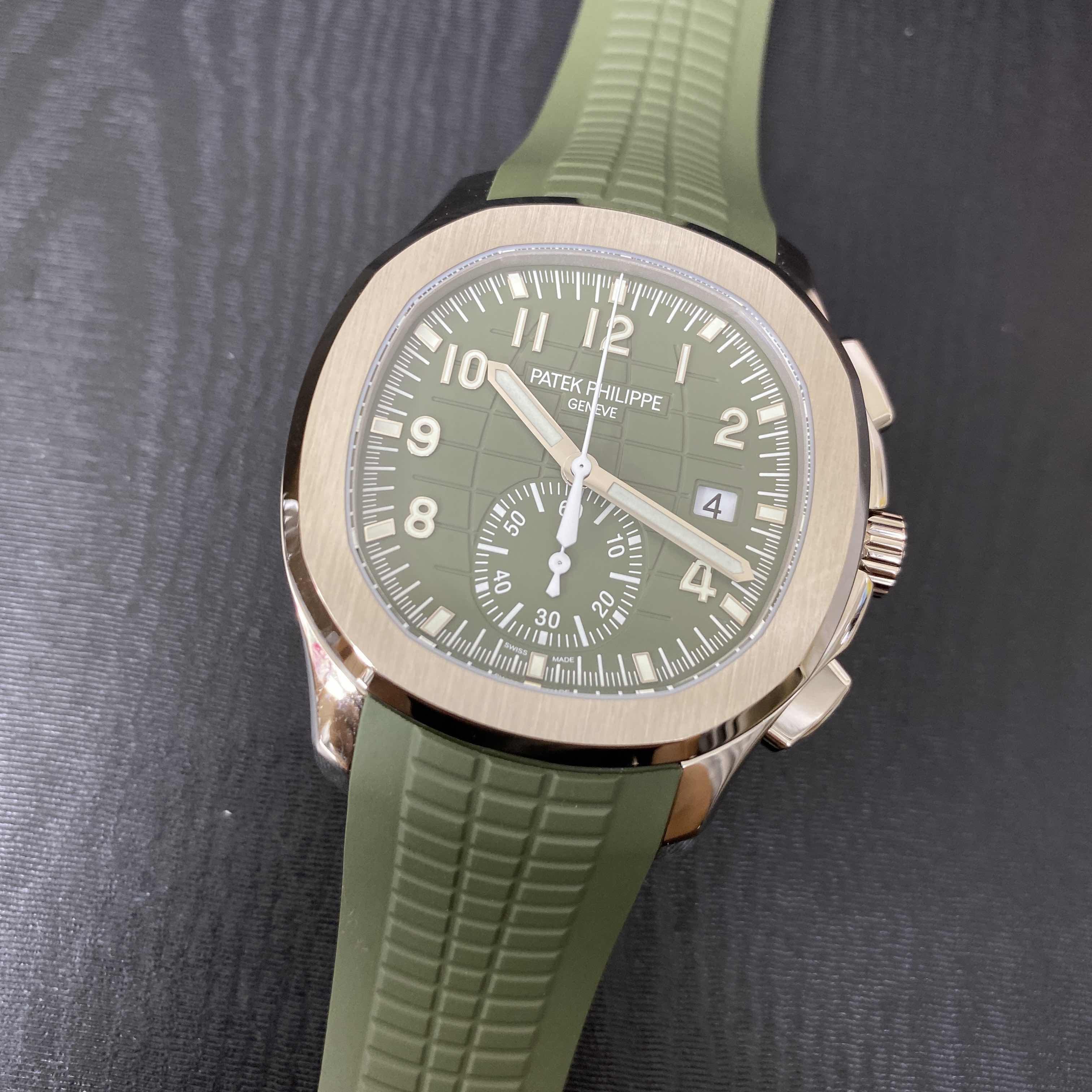 5968G-010 - Patek Philippe Aquanaut Replica Watch 42mm Automatic Green Dial Rubber - Image 5