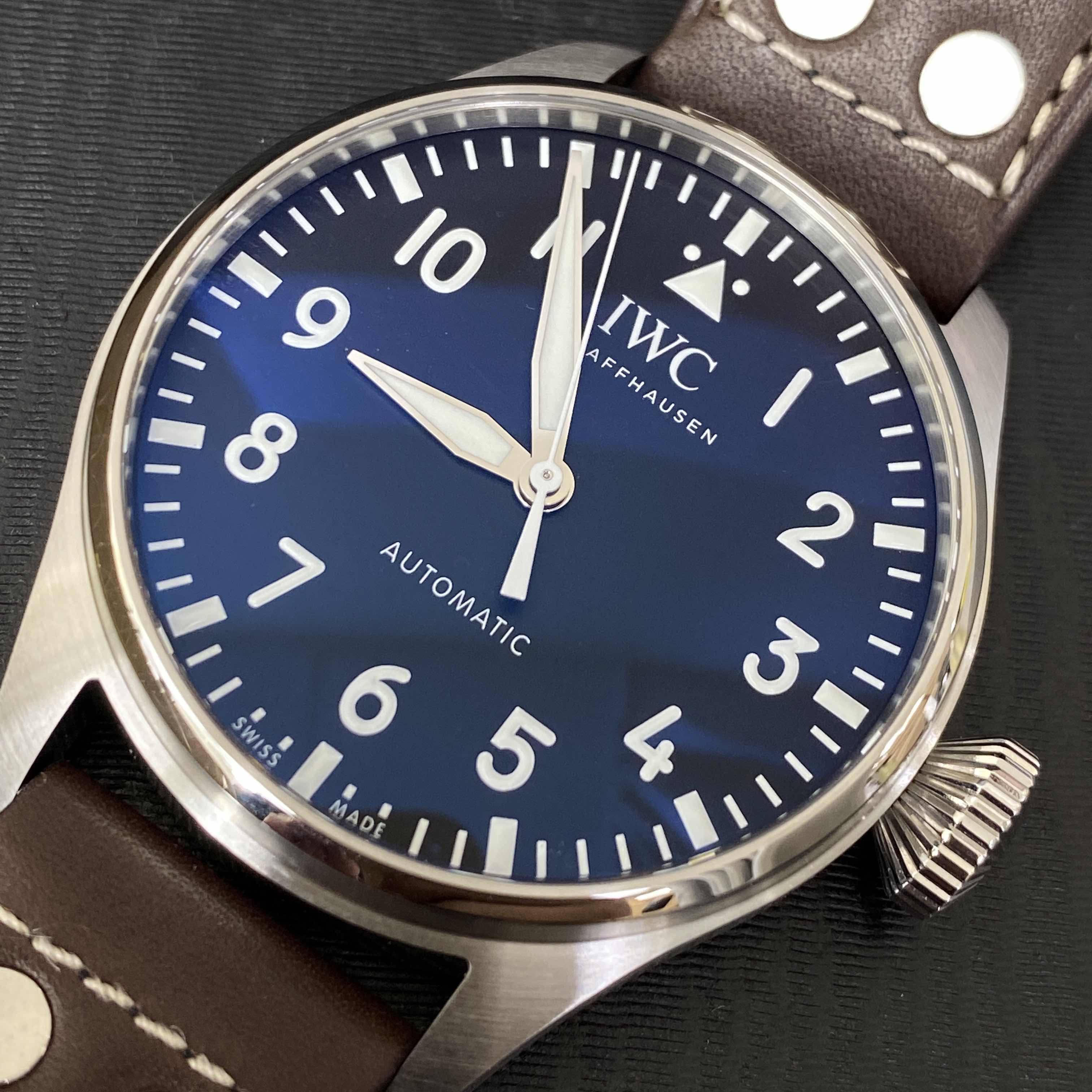 IWC IW329301 PILOTS Replica Watch, Automatic, 43mm Steel Case, Black Dial, Brown Leather Strap - Image 5