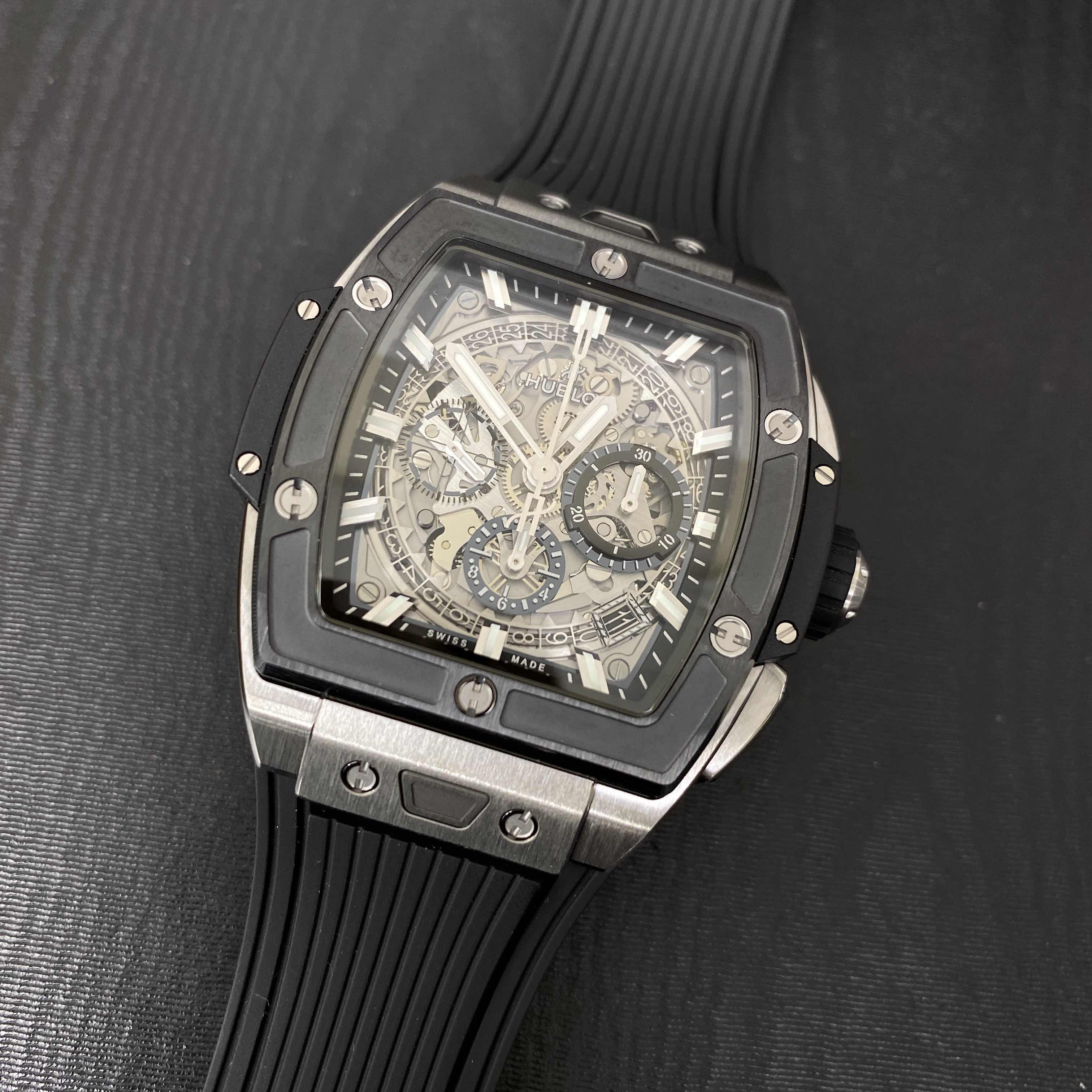 Hublot 642.NM.0170.RX SPIRIT OF BIG BANG Automatic Titanium | Silver Dial | Black Rubber Strap - Image 5