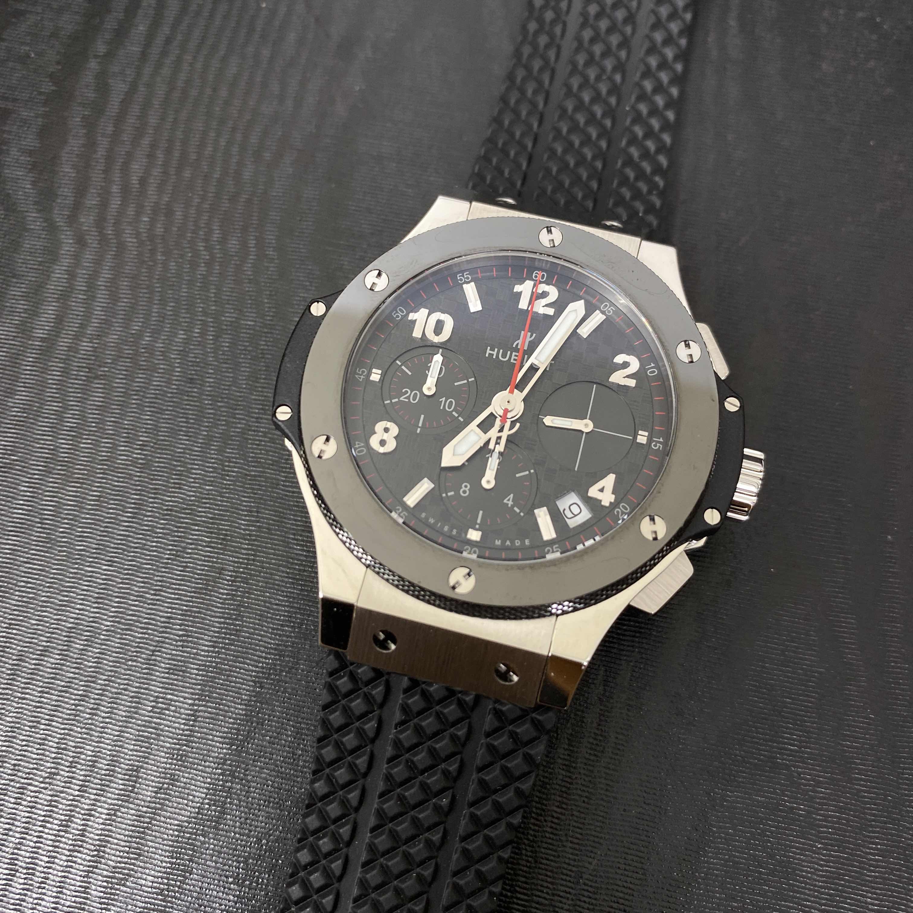 -341.SB.131.RX - Hublot BIG BANG Automatic Stainless Steel Replica Watch - Black Dial & Rubber - Image 5