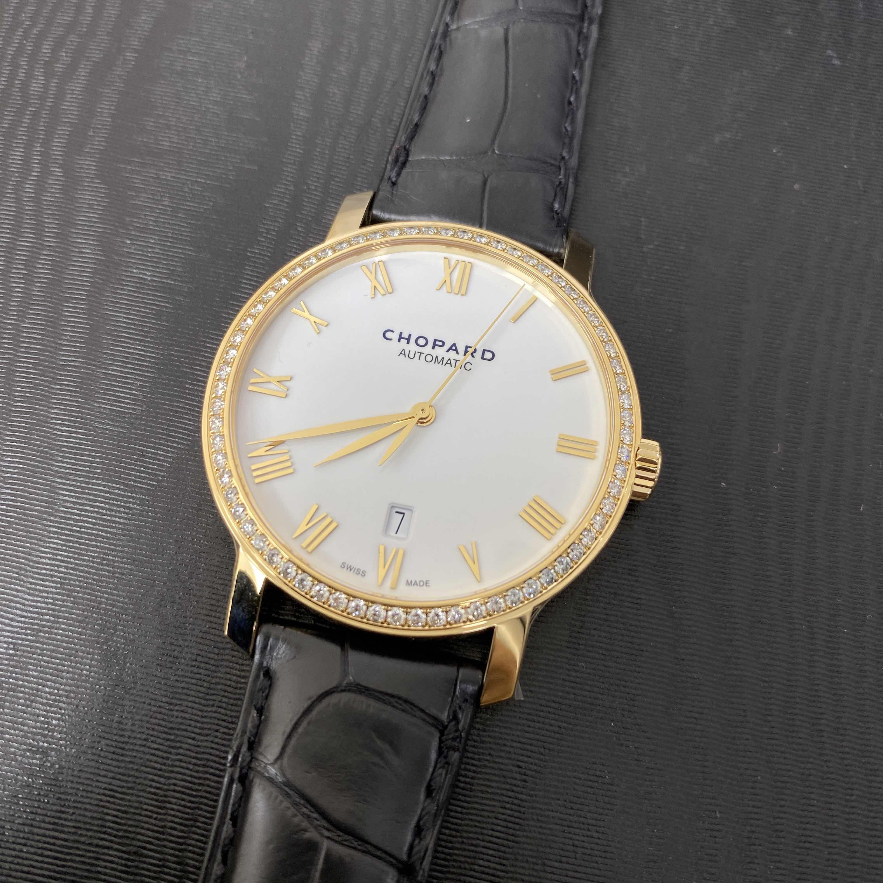 Chopard 171278-0001 CLASSIQUE Automatic 18kt Gold & Diamond Replica Watch, Swiss Movement, White - Image 5