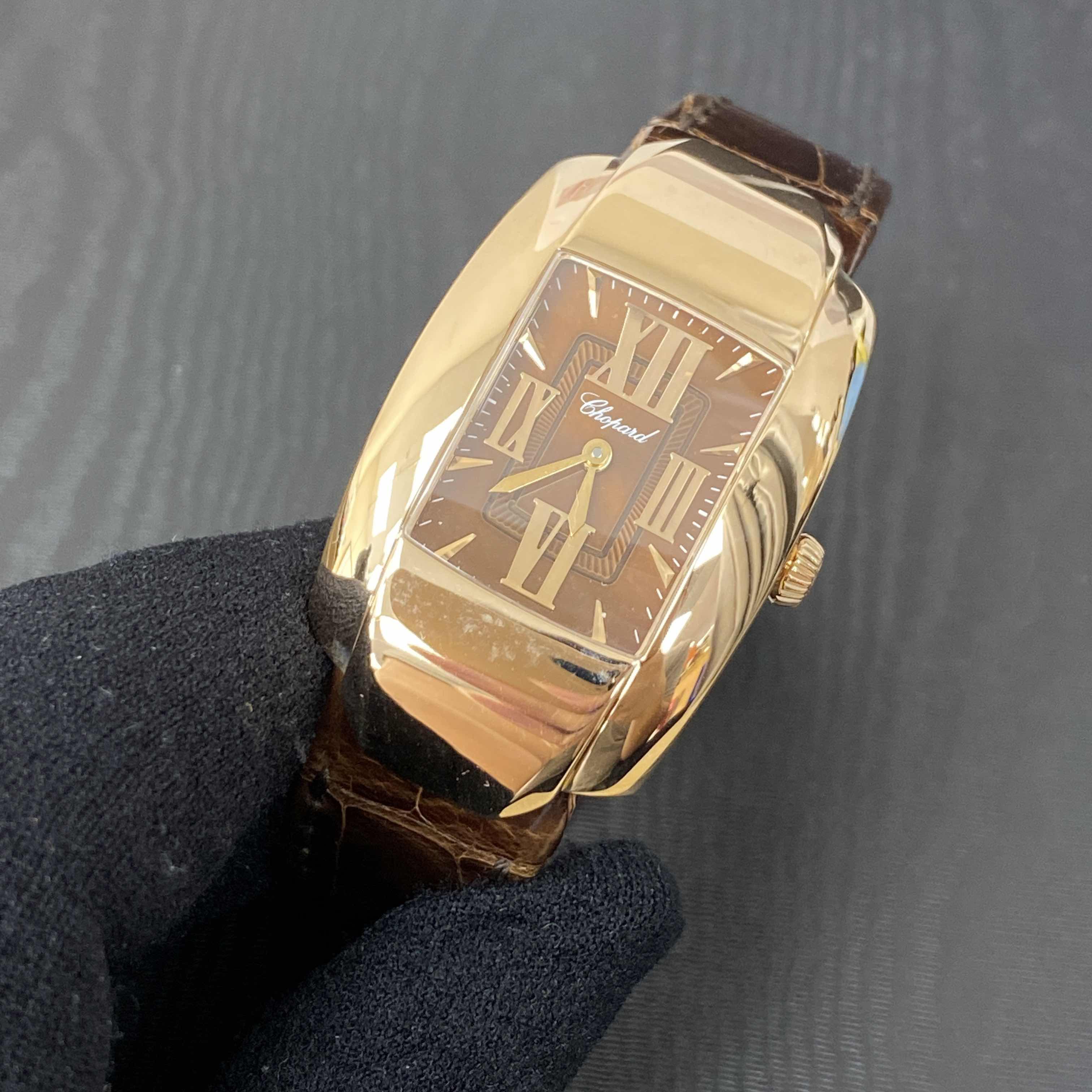 Chopard 419255-5002 LA STRADA Quartz 18kt Rose Gold Replica Watch, Brown Leather Strap - Image 5