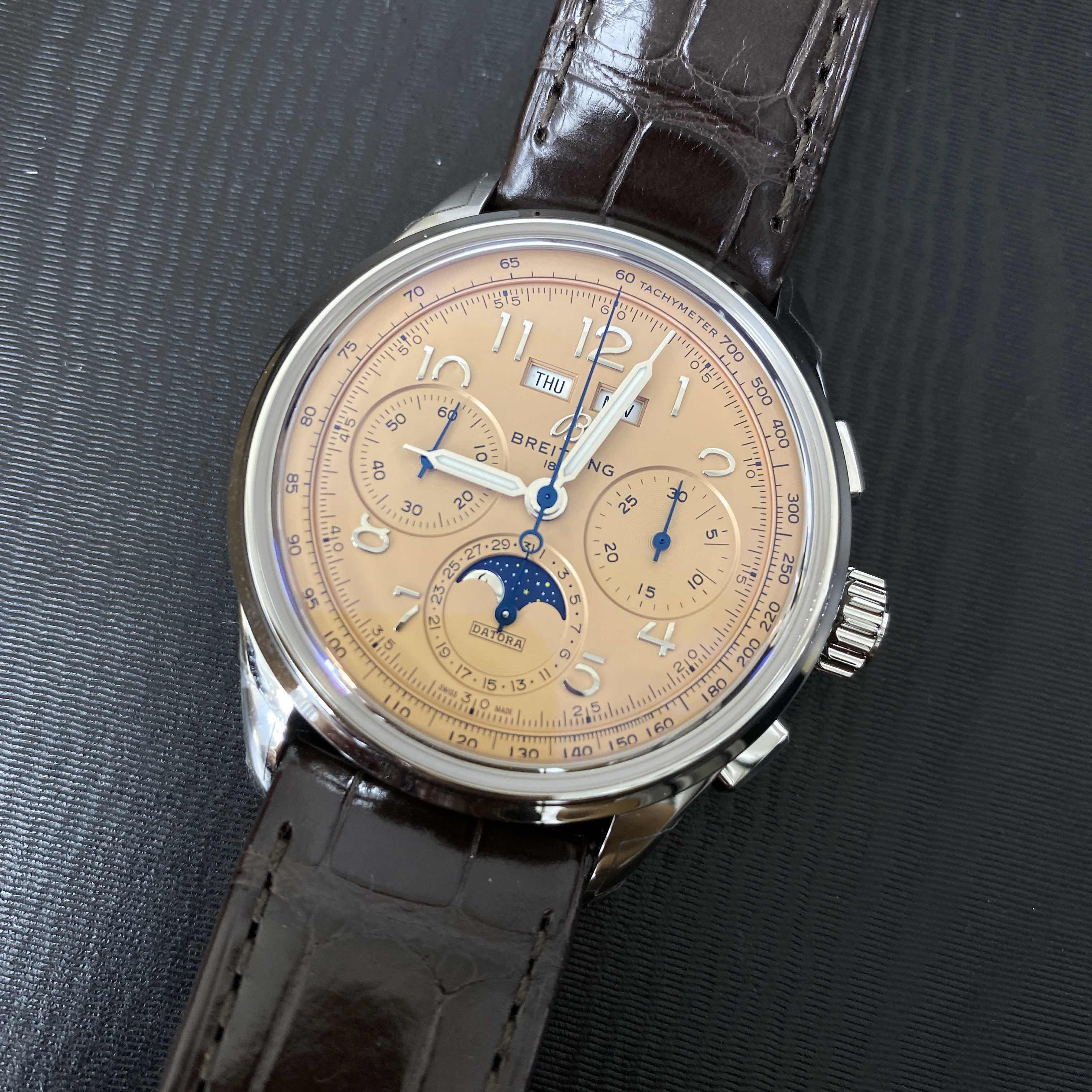Breitling Premier AB2510201K1P1 Replica Watch, Automatic, Brown Dial, Steel Case, Leather Strap - Image 5