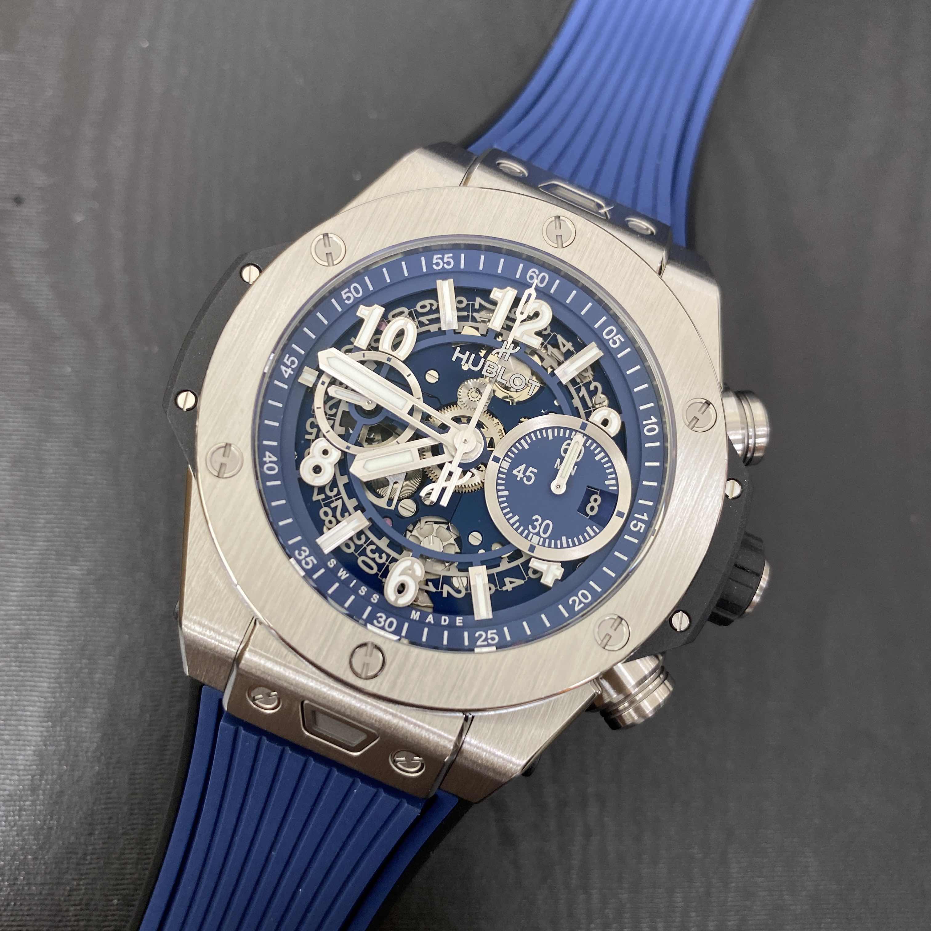 Hublot 421.NX.5170.RX Replica Watch, Automatic, Titanium Case, Blue Dial, Sapphire Crystal - Image 5