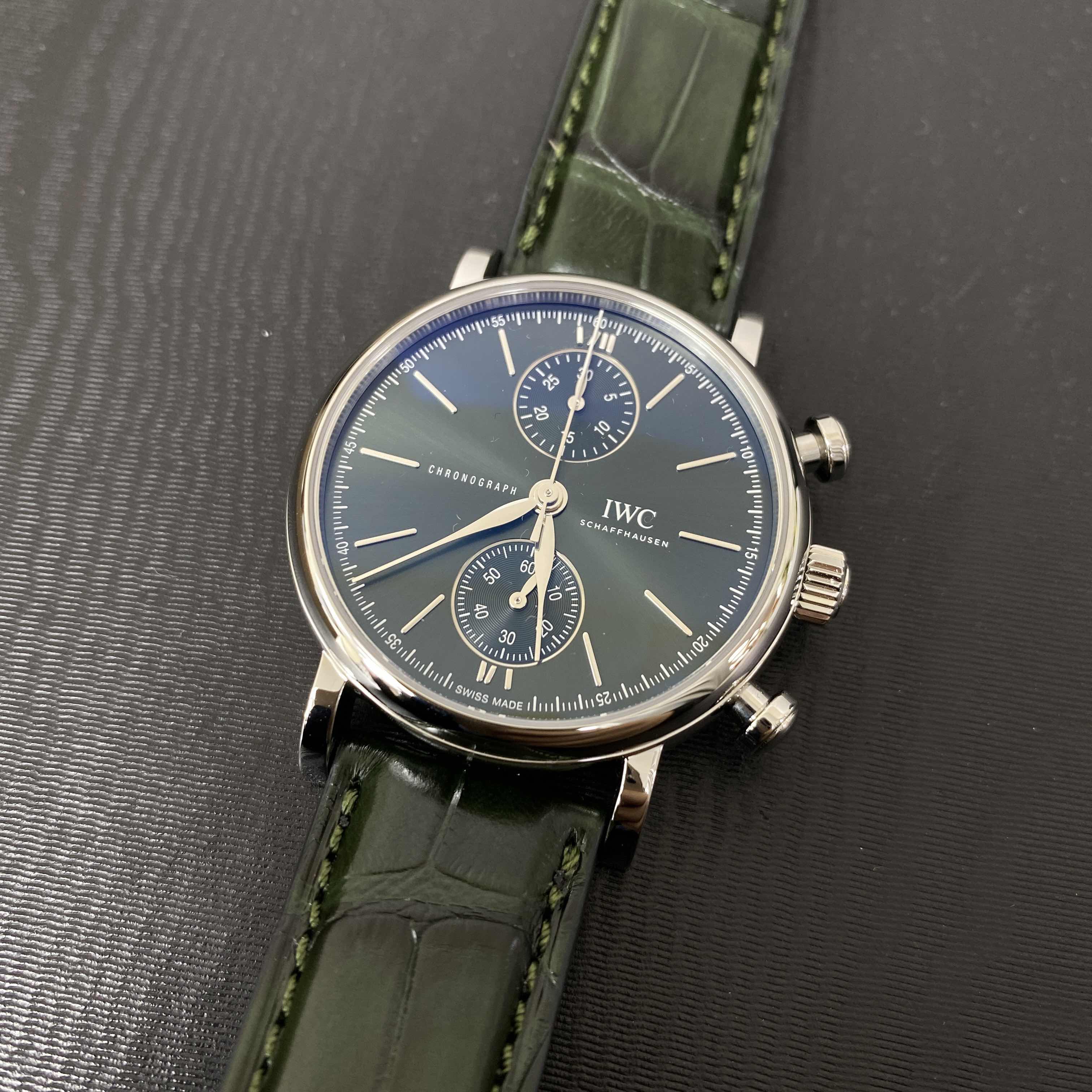 IWC Portofino IW391405 - Replica Watch - Automatic - Green Dial - Steel Case - Leather Strap - Image 5