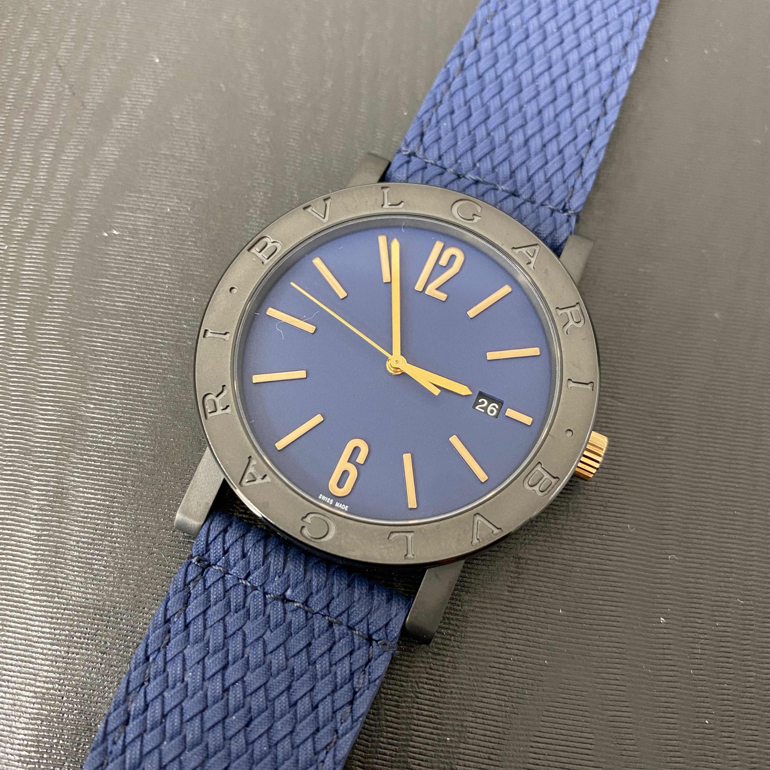 Bulgari BULGARI 103133 Automatic Blue Dial Rubber Strap Steel Replica Watch - Image 5