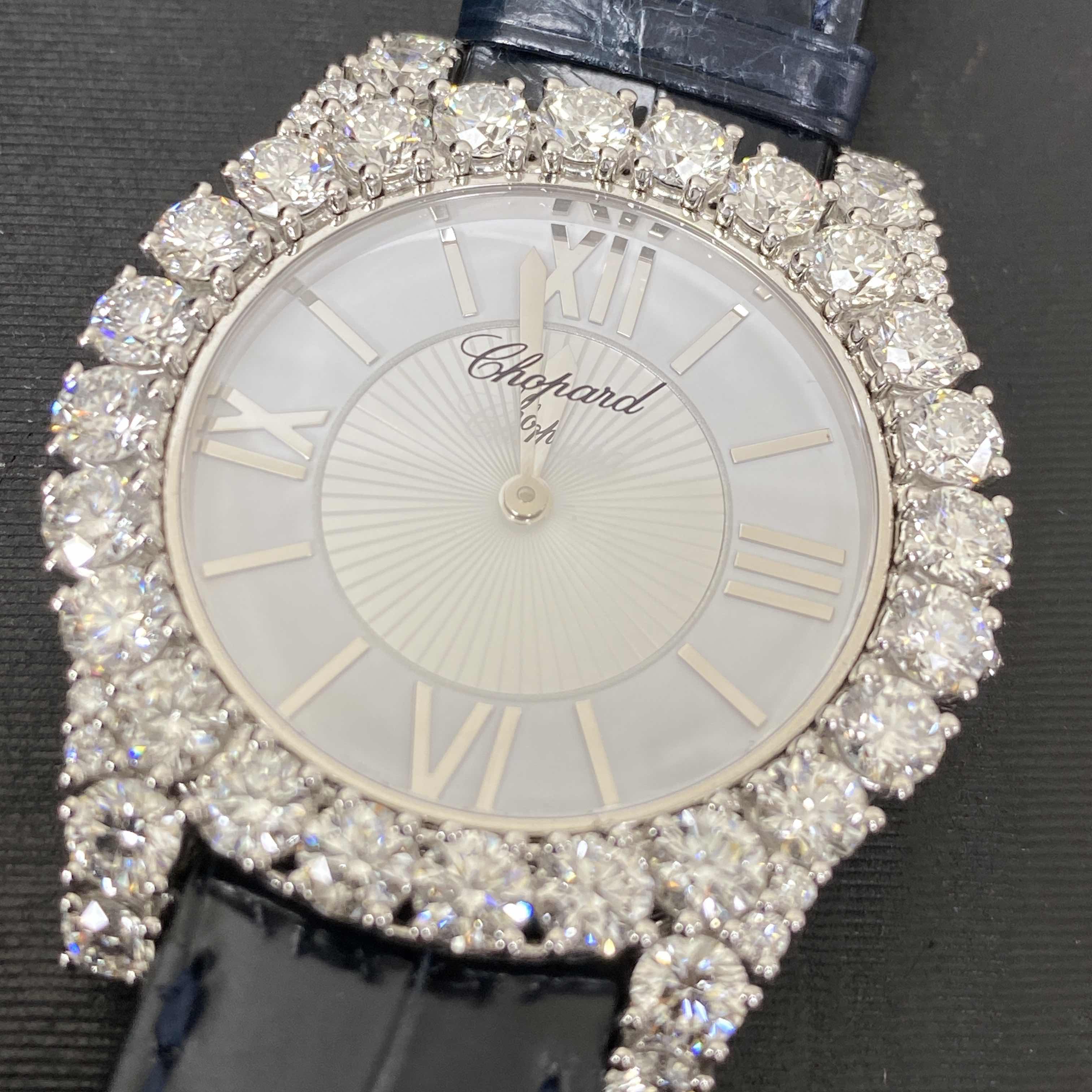 Chopard 139419-1414 WOMEN JEWELRY Automatic 18kt White Gold Diamond Replica Watch, Silver Dial - Image 5