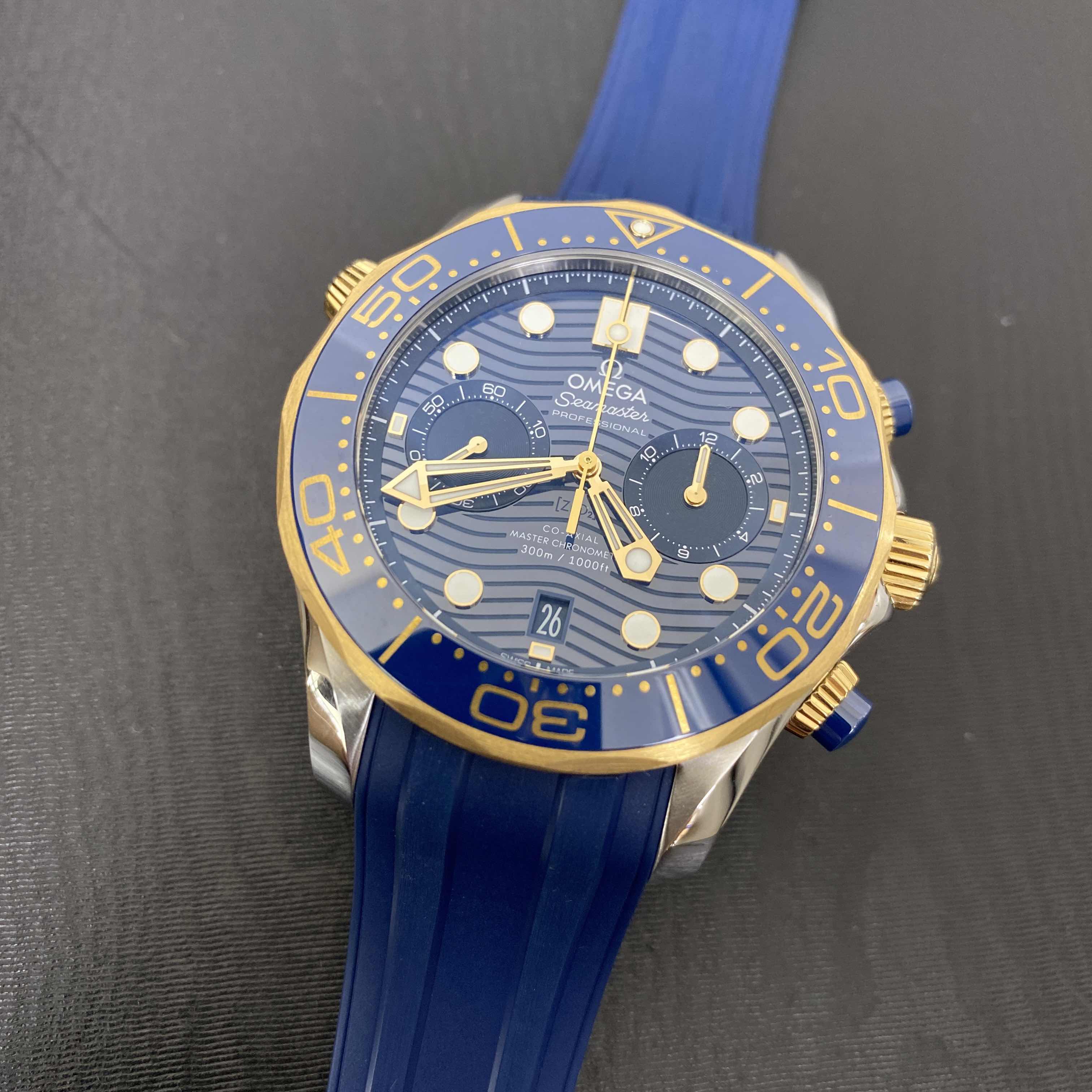 Omega Seamaster 210.22.44.51.03.001 Replica Watch, Automatic, Blue Dial, 18kt Gold & Steel Case - Image 5