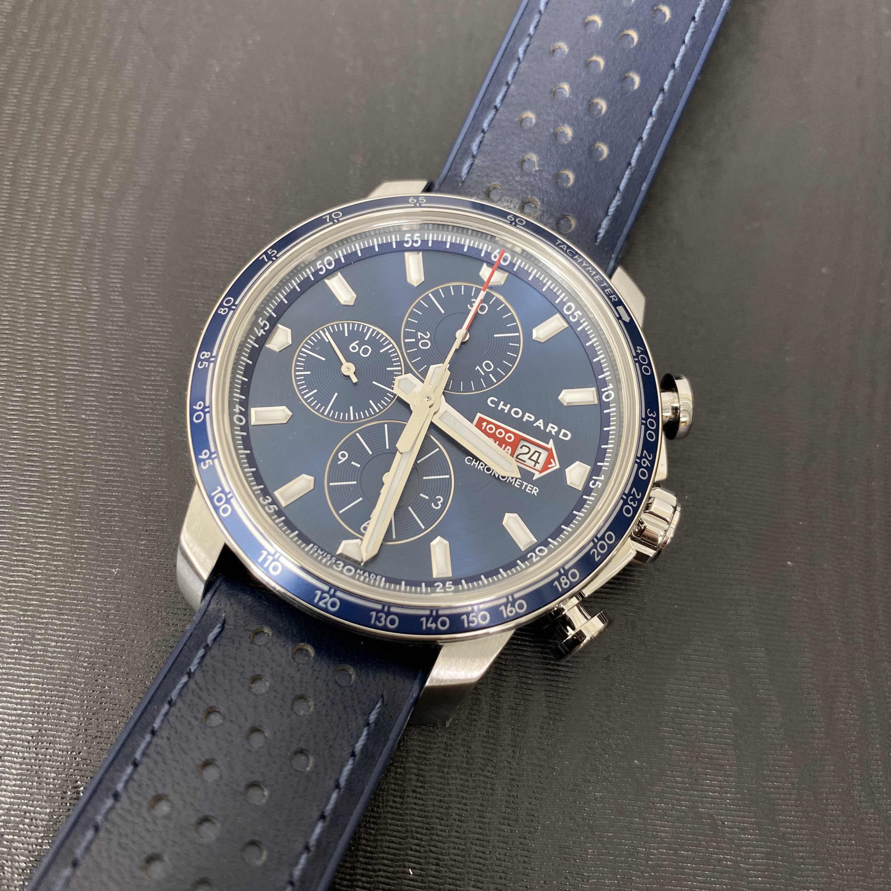 Chopard 168571-3007 Replica Watch, Automatic, Stainless Steel, Blue Dial, Cowhide Strap - Image 5