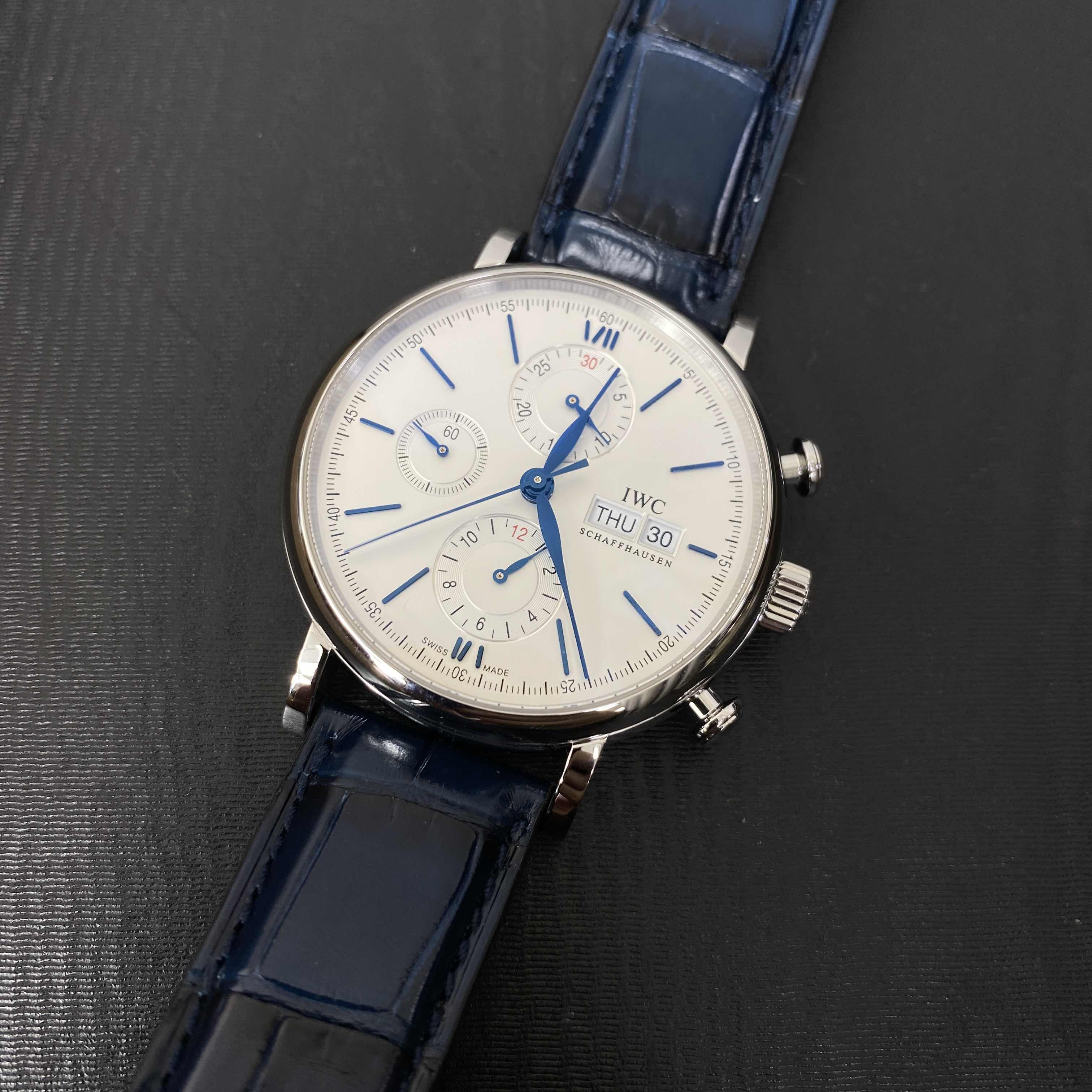 IWC IW391037 Portofino Automatic White Dial Blue Alligator Strap | 15202 | Automatic | Steel - Image 5