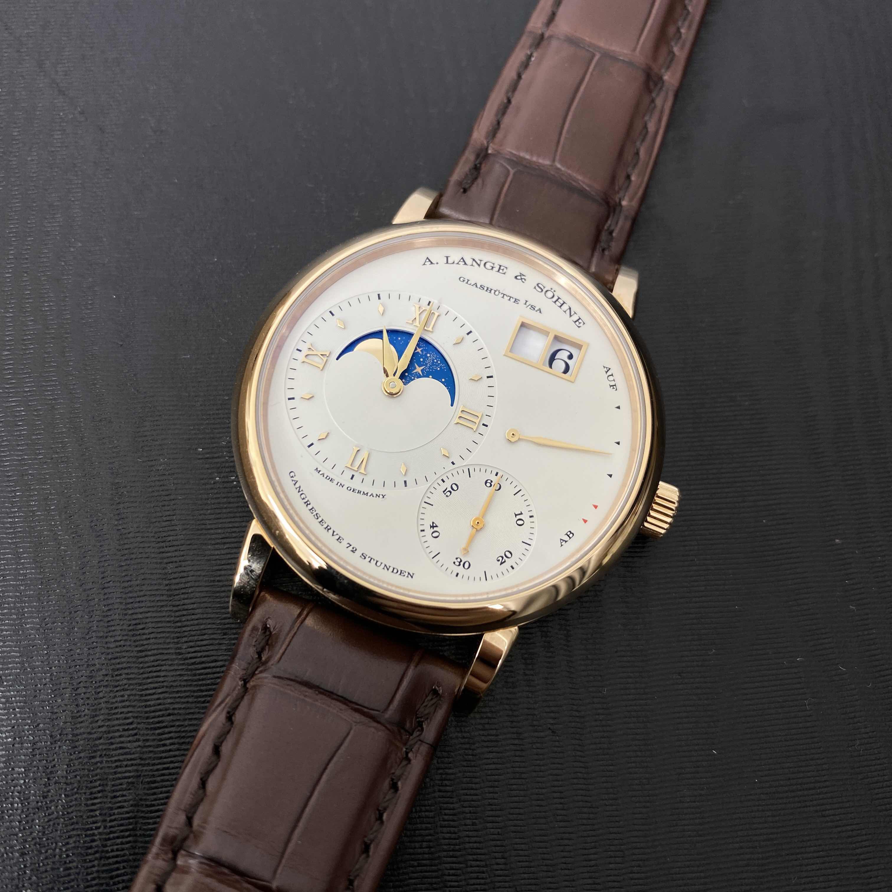 A Lange & Sohne 139.032 LANGE 1 Replica Watch, Manual Wind, 18kt Rose Gold, Silver Dial - Image 5