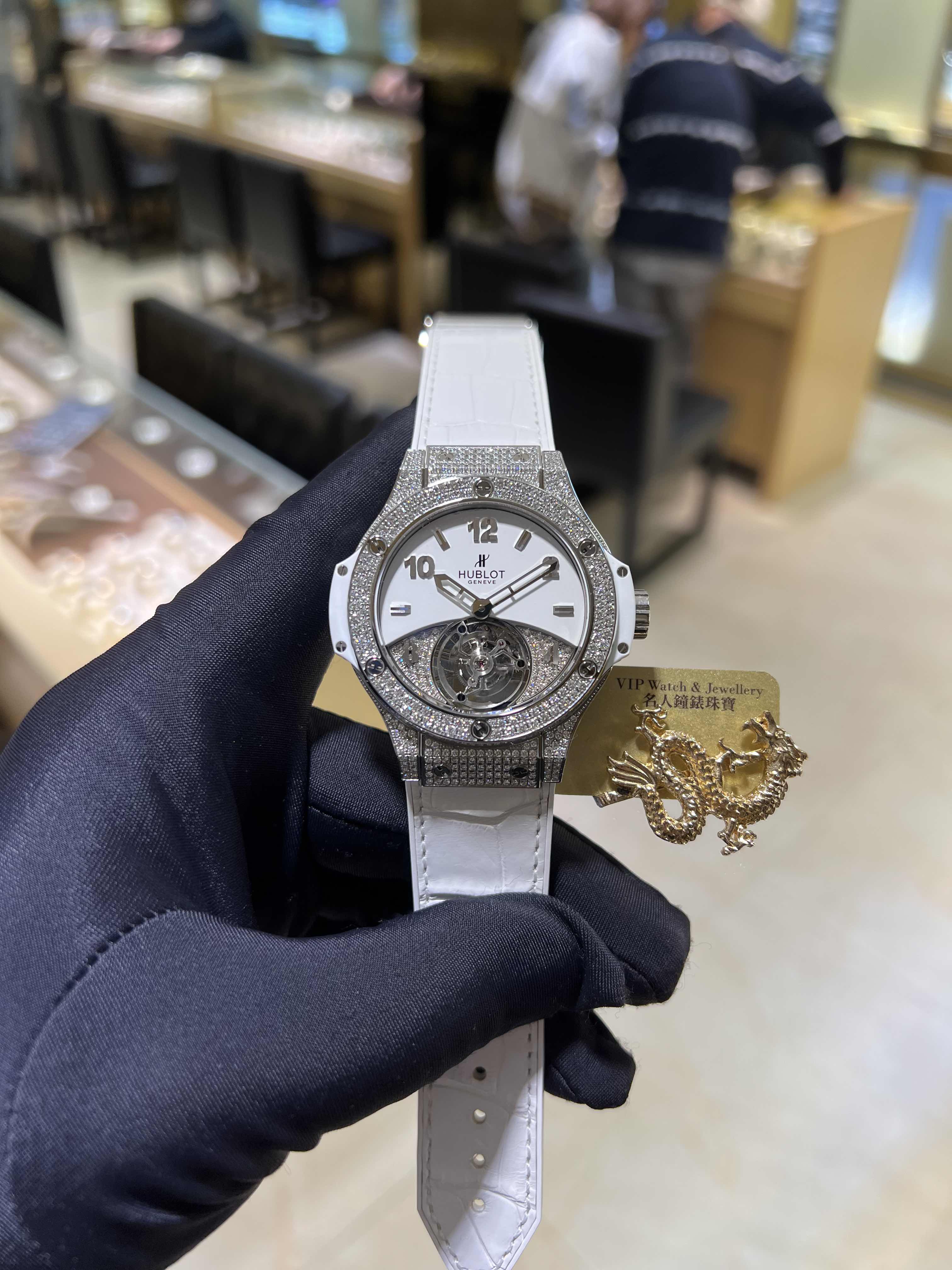 Hublot 345.SE.2010.LR.1704 Luxury Big Bang Manual Wind Stainless Steel Diamond Dial Alligator Strap - Image 4