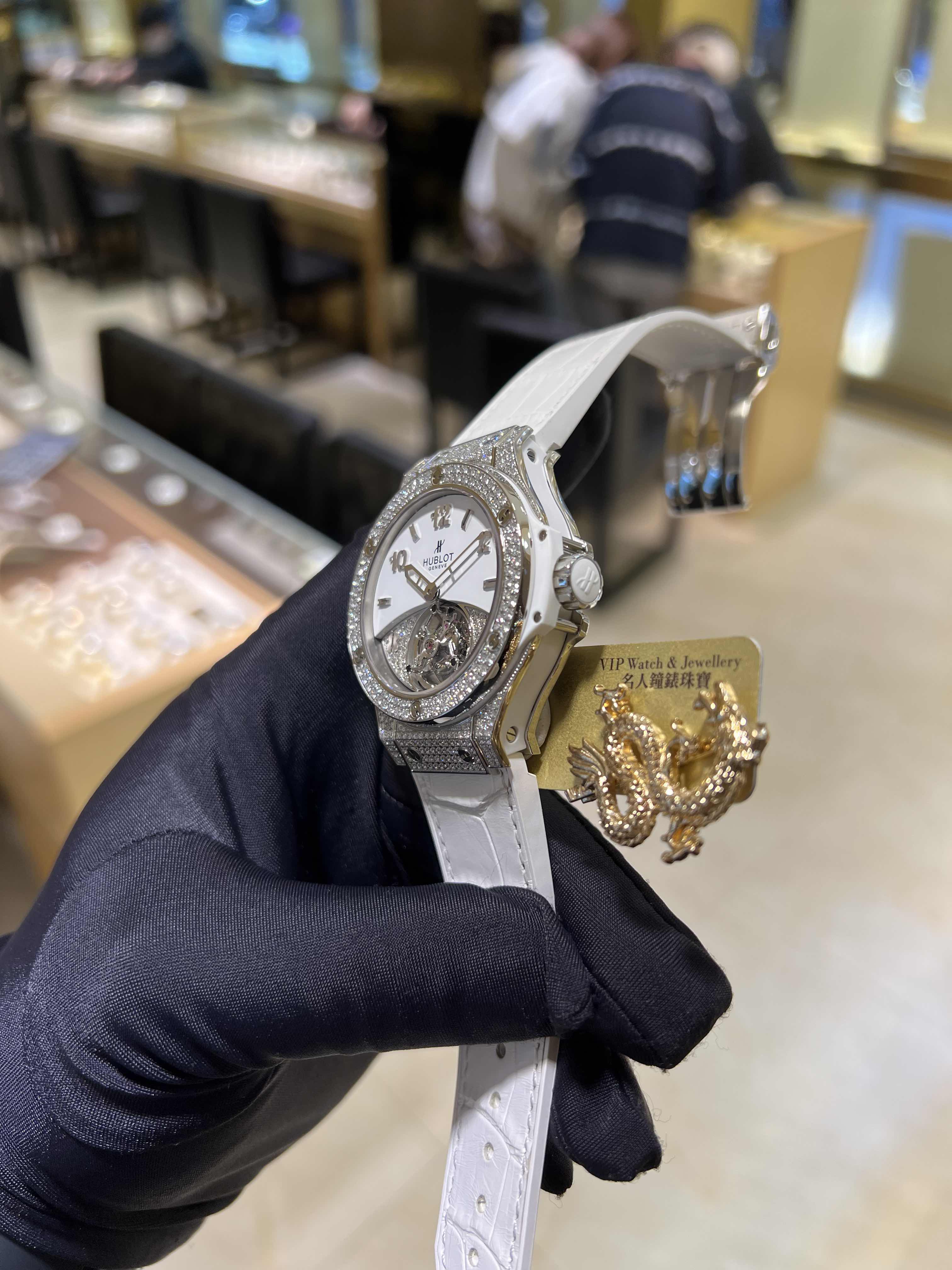 Hublot 345.SE.2010.LR.1704 Luxury Big Bang Manual Wind Stainless Steel Diamond Dial Alligator Strap - Image 5