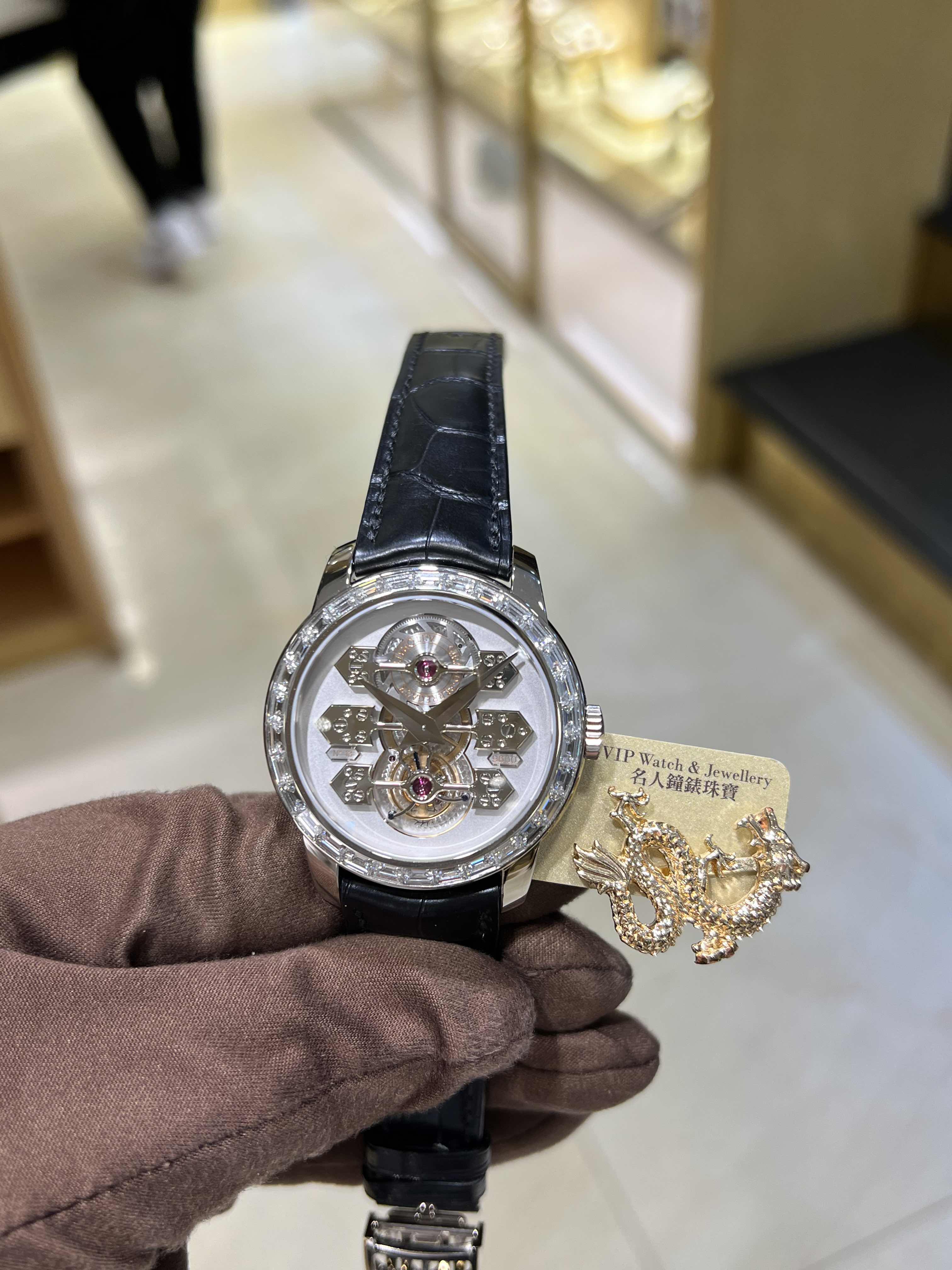 Girard Perregaux 99193B53A000-BA6A Replica Watch, Silver Dial, 18kt White Gold & Diamond Case - Image 5