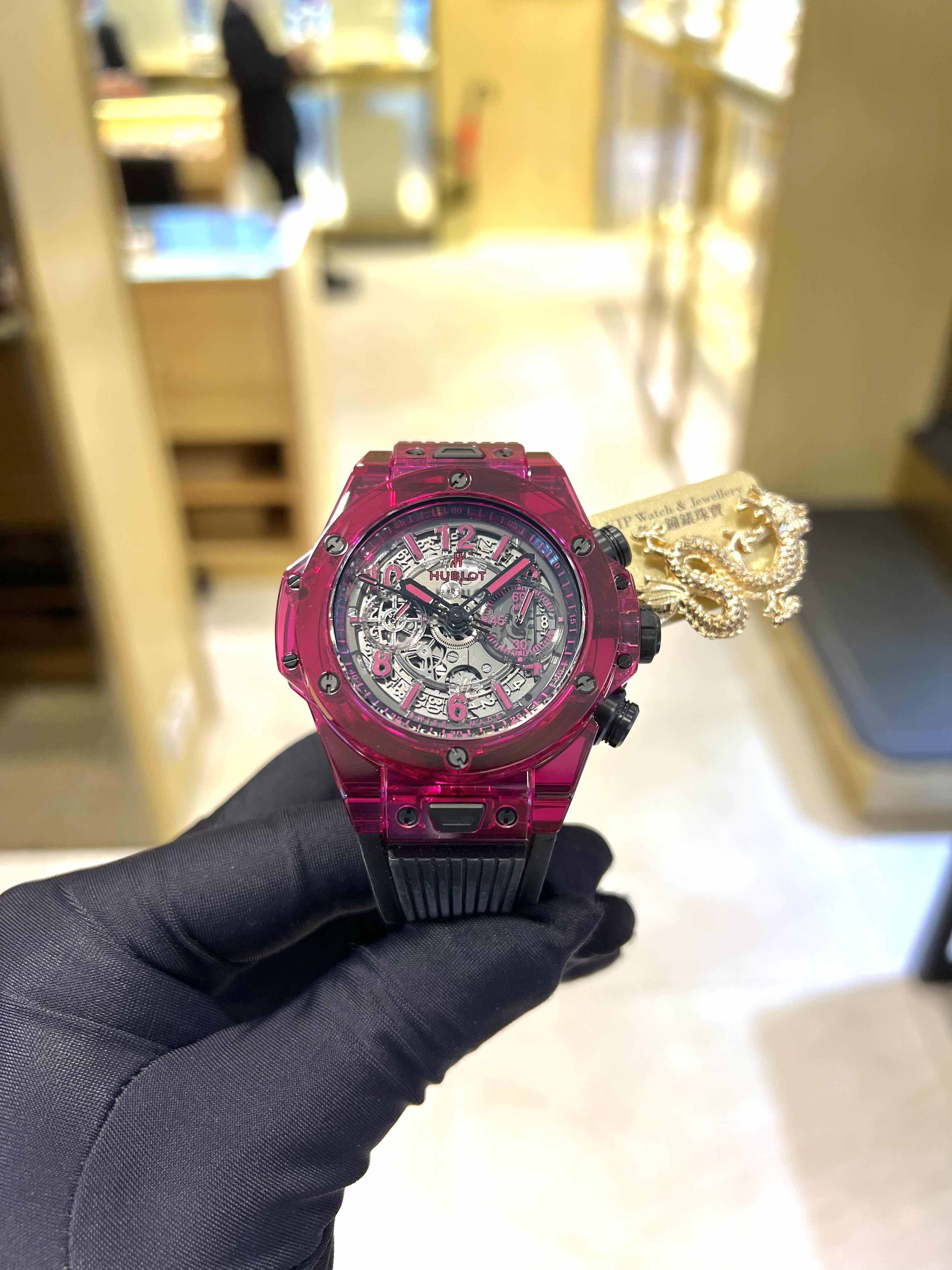 -411.JR.4901.RT - Hublot BIG BANG Automatic Red Sapphire Crystal Replica Watch - Black Dial & - Image 5