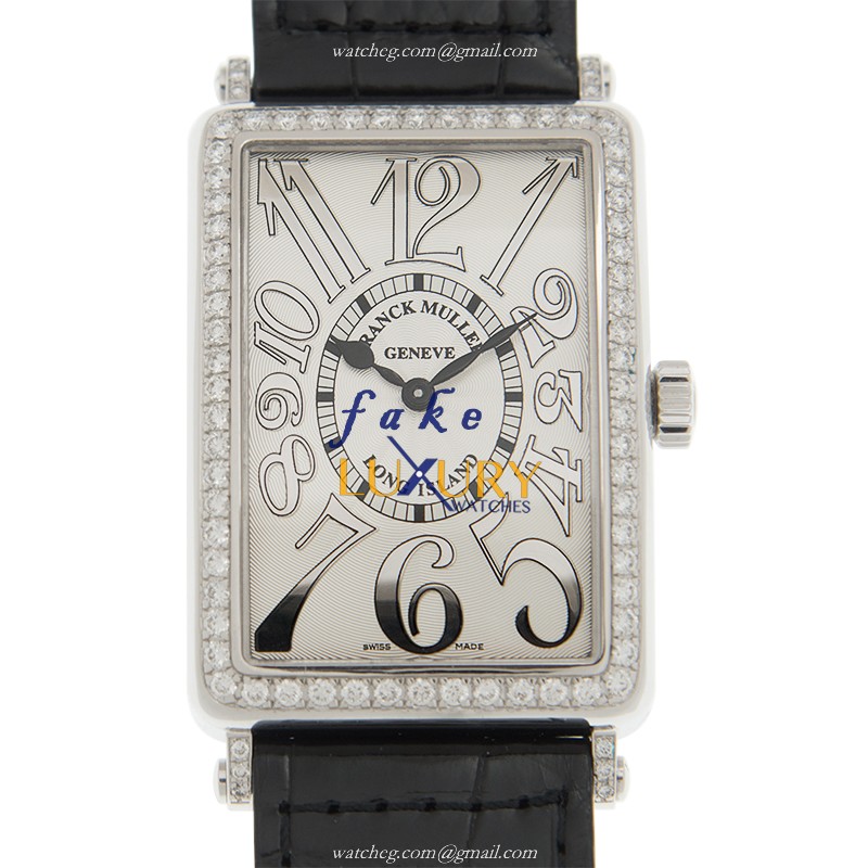 1002 QZ REL D 1R OG - Franck Muller Long Island Replica Watch - 18kt White Gold & Diamond - Quartz