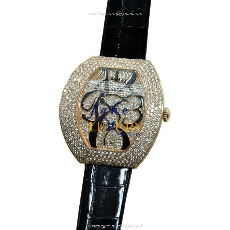 3540 QZ A D4 CD OG - Franck Muller Replica Watch Infinity Quartz 18kt White Gold Diamond Black