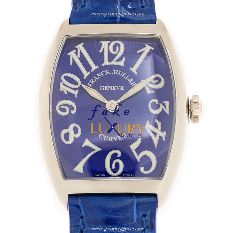 7502 QZ AC DARK BLUE - Franck Muller Cintree Curvex Replica Watch Quartz Blue Dial Steel