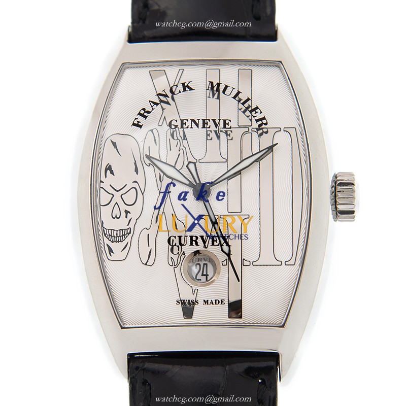 7880 SC DT GOTH REL AC - Franck Muller Replica Watch Cintree Curvex Automatic White Dial