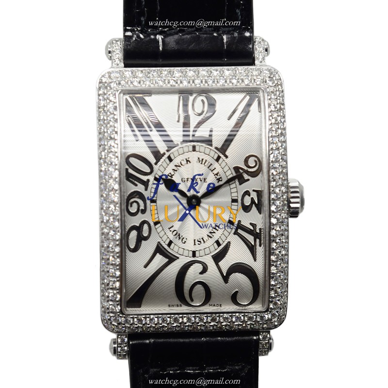 950 QZ REL D OG - Franck Muller Replica Watch Long Island Quartz 26mm 18kt White Gold Diamond