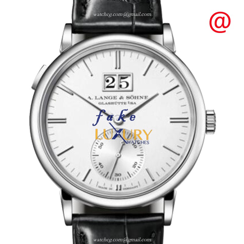 A Lange Saxonia 381.026 Replica Watch in 18kt White Gold with Silver Dial - Luxury Replica Watch