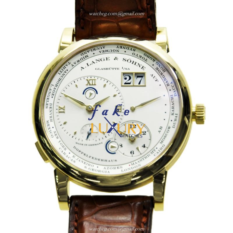 A Lange & Sohne 116.021 Grand Lange Replica Watch, 18kt Yellow Gold Case, Silvery White Dial - Luxury Replica Watch