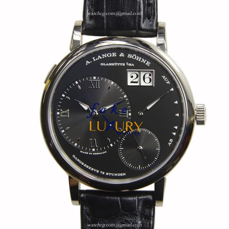 A Lange & Sohne Grand Lange 117.028, Manual Wind, 18kt White Gold, Black Dial - Luxury Replica Watch