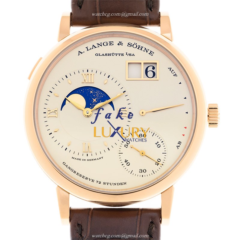 A Lange & Sohne 139.032 LANGE 1 Replica Watch, Manual Wind, 18kt Rose Gold, Silver Dial - Luxury Replica Watch