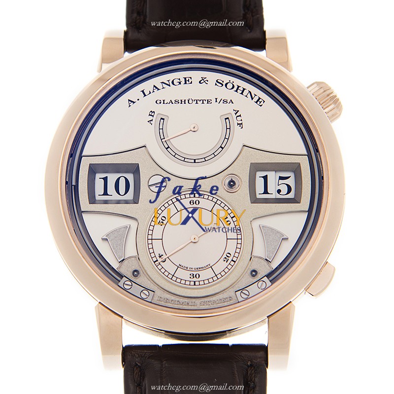 A Lange & Sohne 143.050 Replica Watch, Silver White Dial, 18kt Rose Gold Case, Manual Wind - Luxury Replica Watch
