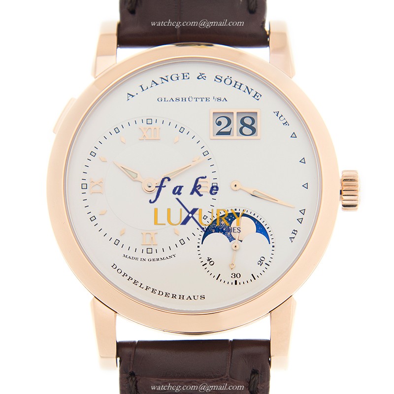 A Lange & Sohne LANGE 1 192.032 Automatic 18kt Rose Gold Silvery Dial Replica Watch - Luxury Replica Watch
