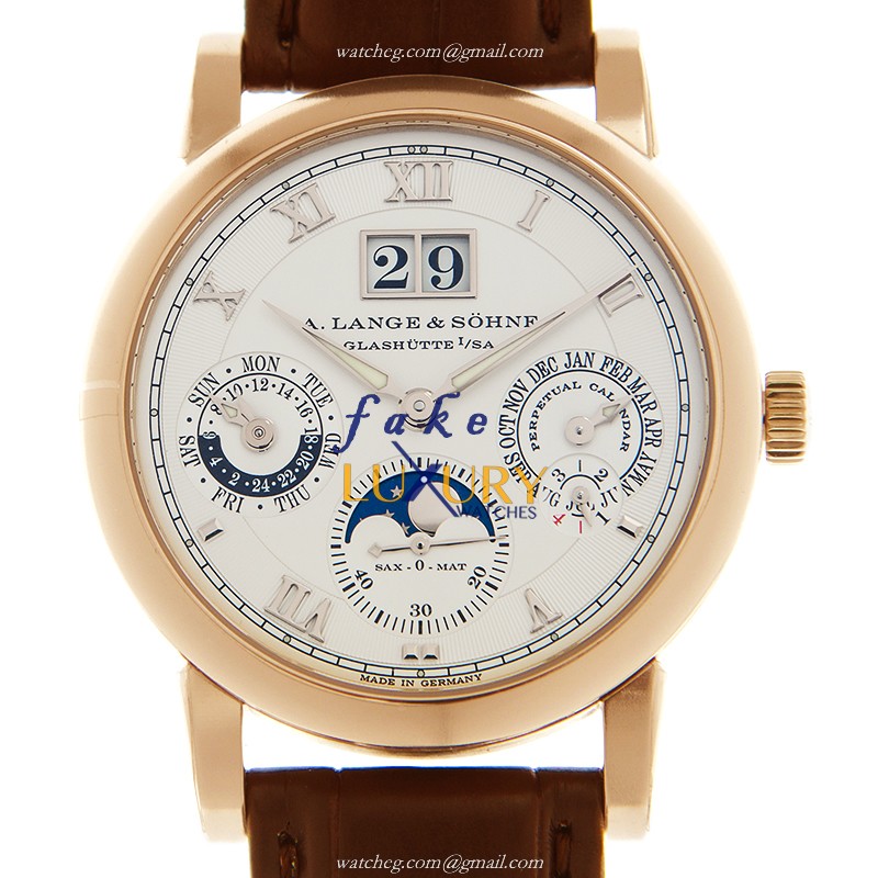 A Lange & Sohne 310.050 Saxonia Replica Watch, Automatic, Silvery Dial, Rose Gold Case - Luxury Replica Watch