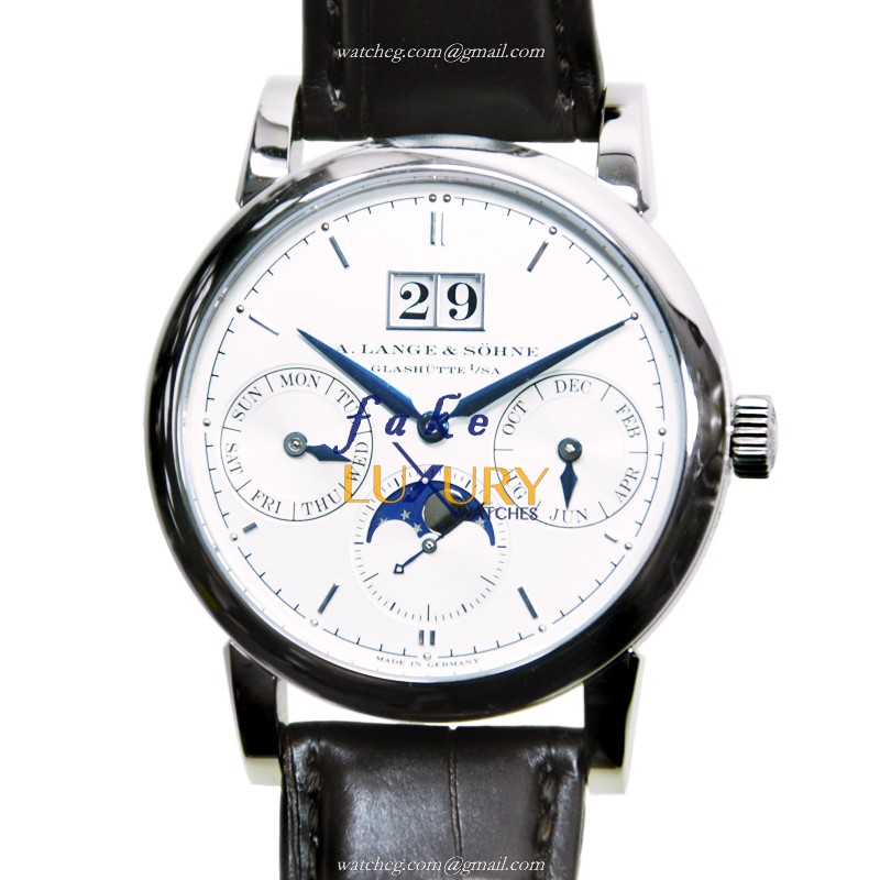 A Lange & Sohne Saxonia 330.026E, Automatic, Silver Dial on Brown Alligator Strap - Luxury Replica Watch