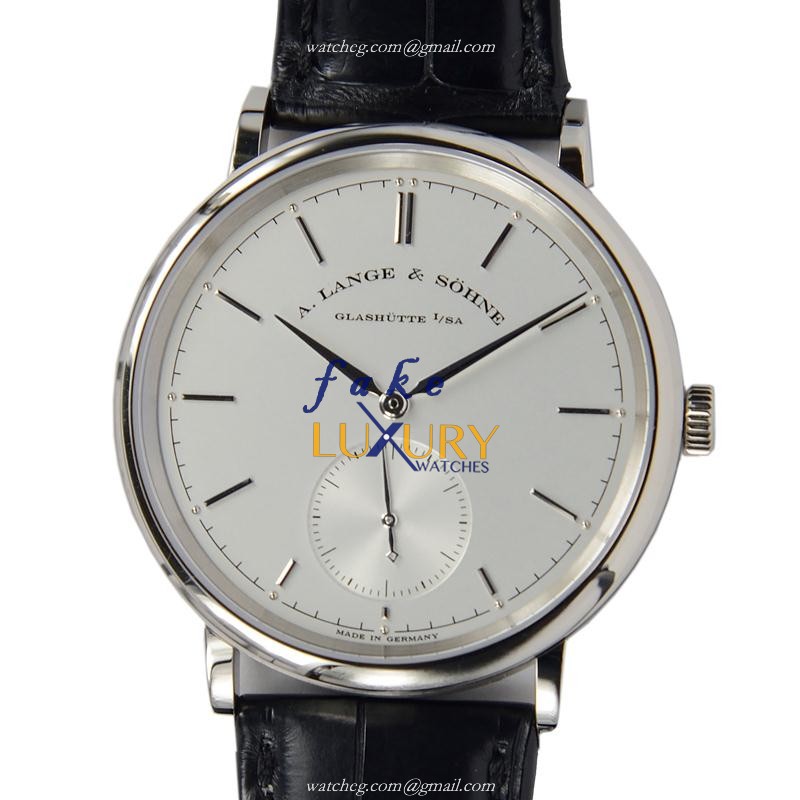 A Lange Saxonia Replica Watch 380.026 with Automatic Movement, Silvery Dial in 18kt - Luxury Replica Watch