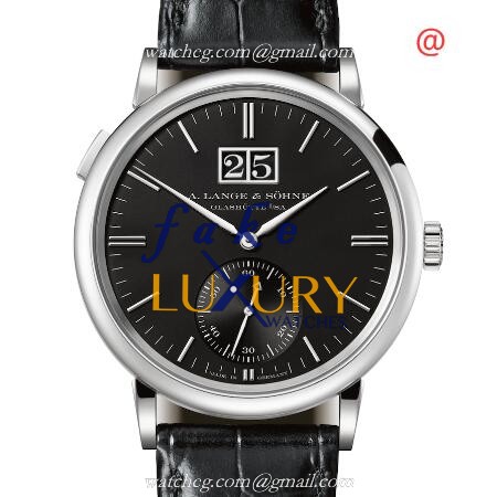 A Lange & Sohne SAXONIA 381.029 Replica Watch With Automatic Movement, Black Dial, White Gold Case - Luxury Replica Watch