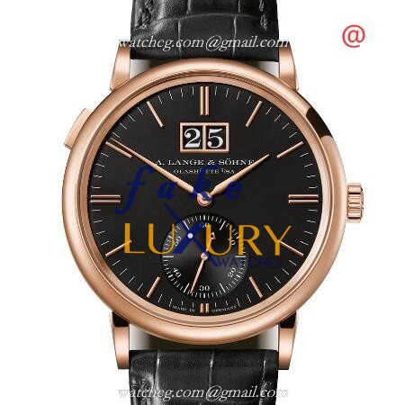 A Lange & Sohne Saxonia 381.031 Replica Watch, Automatic, 18kt Rose Gold Case, Black Dial - Luxury Replica Watch