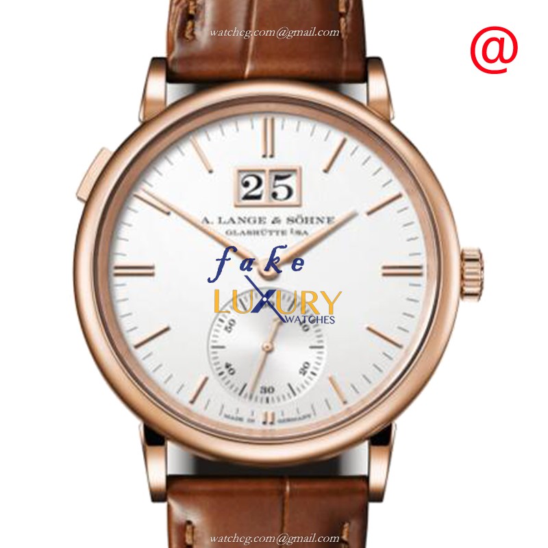A Lange & Sohne 381.032 SAXONIA Replica Watch With Automatic Movement, 18kt Rose Gold Case, Silver - Luxury Replica Watch