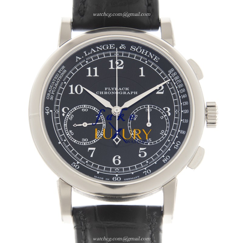 A Lange & Sohne 414.028 1815 Chronograph - Replica Watch - Automatic - 18kt White Gold - Alligator - Luxury Replica Watch