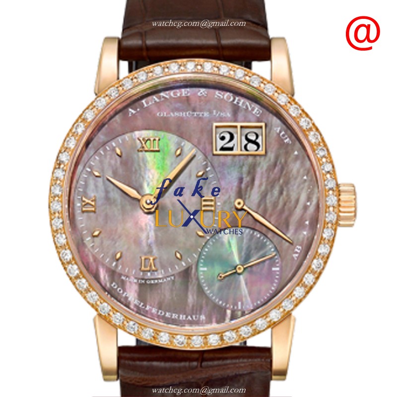 A Lange & Sohne 813.043 LANGE 1 - Replica Watch - Manual Wind - 18kt Rose Gold & Diamonds - Brown - Luxury Replica Watch
