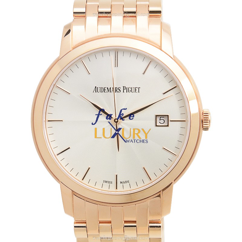 Audemars Piguet Classic 15172OR.OO.1270OR.01 Automatic 18kt Rose Gold Silver Dial Replica Watch - Luxury Replica Watch