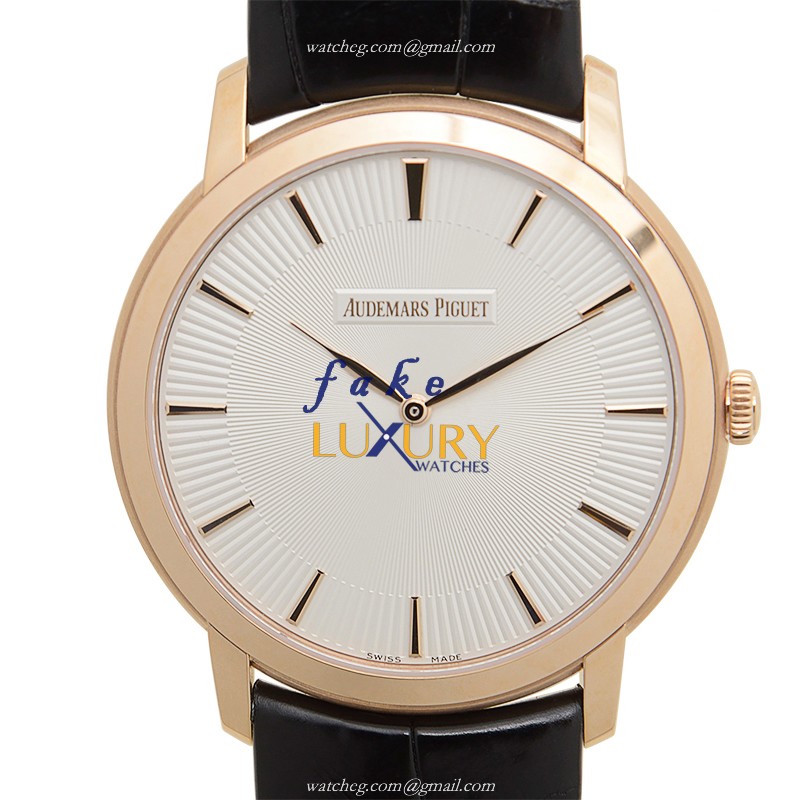 Audemars Piguet 15180OR.OO.A102CR.01 Classic Automatic 18kt Rose Gold Silver Dial Replica Watch - Luxury Replica Watch