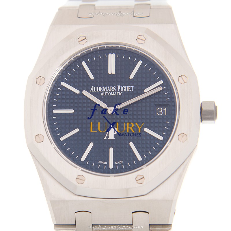 Audemars Piguet 15202ST.OO.1240ST.01 Replica Watch with Blue Dial on Steel Bracelet - Luxury Replica Watch