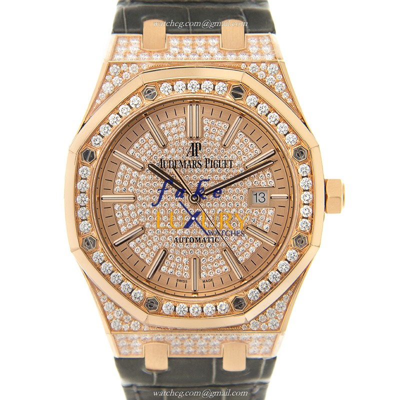 Audemars Piguet Royal Oak 15402OR.ZZ.D003CR.01 Replica Watch With Automatic Movement, Rose Gold - Luxury Replica Watch