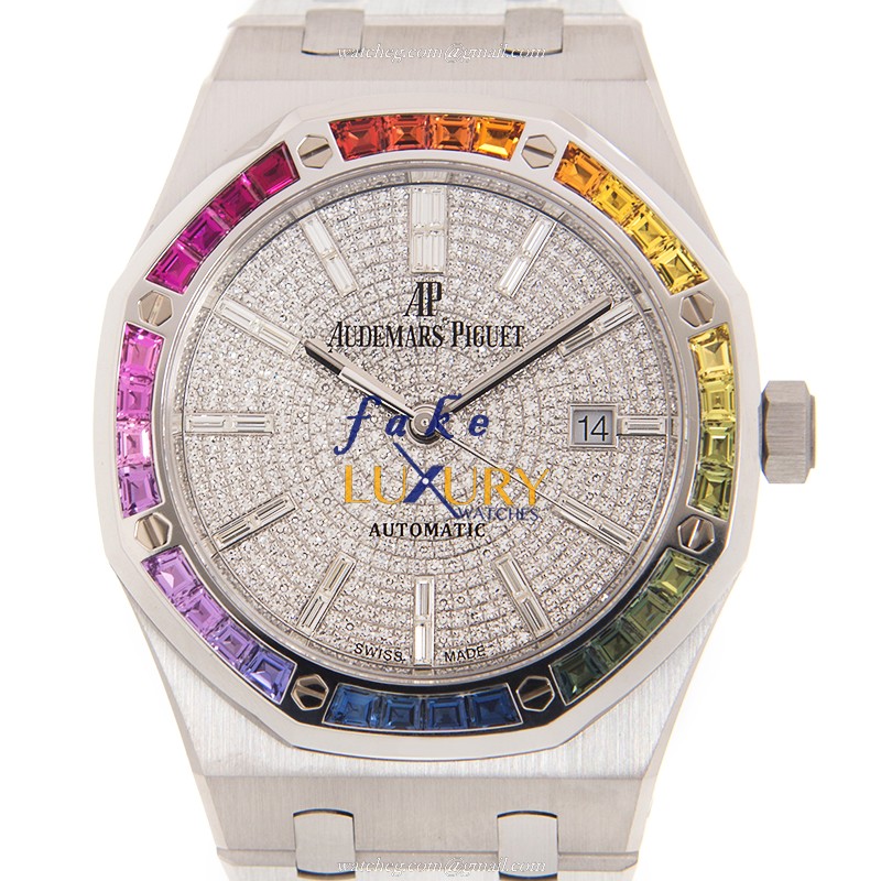 Audemars Piguet 15413BC.YY.1220BC.01 Royal Oak Replica Watch Automatic 18kt White Gold & Ruby - Luxury Replica Watch