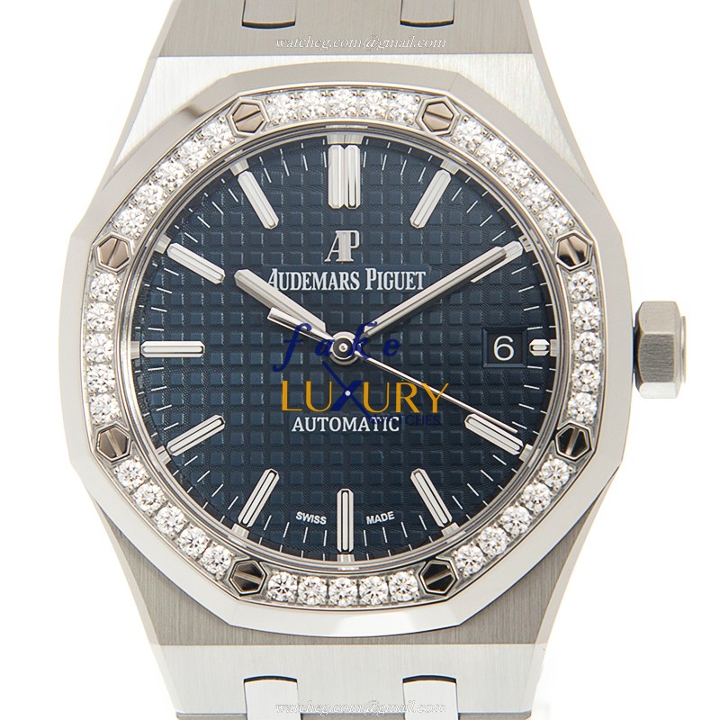 Audemars Piguet Royal Oak 15451ST.ZZ.1256ST.03 Automatic Blue Dial Stainless Steel Diamonds Replica - Luxury Replica Watch