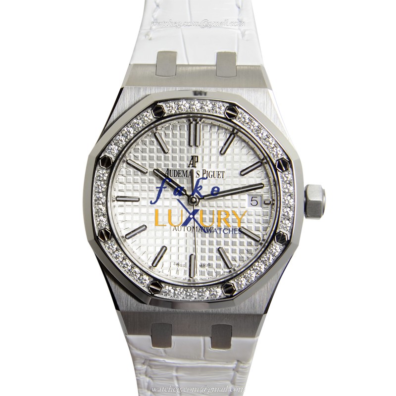 Audemars Piguet Royal Oak 15451ST.ZZ.D011CR.01 Automatic Silver Dial Stainless Steel Diamonds - Luxury Replica Watch