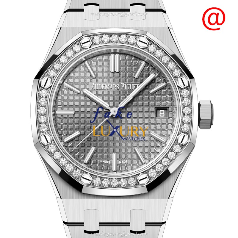 Audemars Piguet 15551ST.ZZ.1356ST.03 Replica Watch, Automatic, Gray Dial, Stainless Steel & Diamonds - Luxury Replica Watch