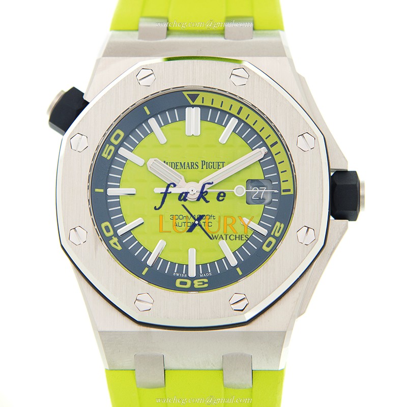 Audemars Piguet Royal Oak Offshore Replica Watch 15710ST.OO.A038CA.01, Green Dial, Rubber Strap - Luxury Replica Watch