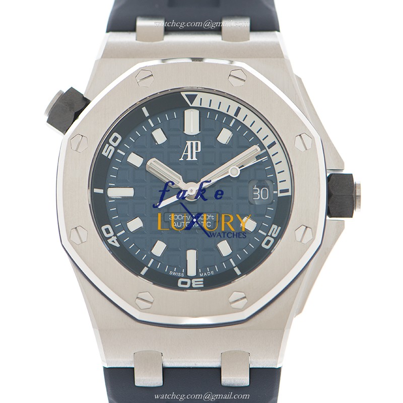 15720ST.OO.A027CA.01 - Audemars Piguet Royal Oak Offshore Replica Watch - Blue Dial Rubber Strap - Luxury Replica Watch