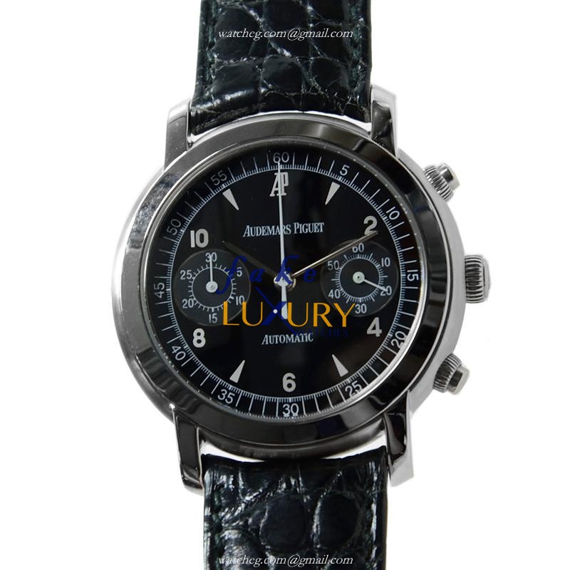 Audemars Piguet 25859ST.OO.0001CR.02 Replica Watch with a Black Dial on Alligator - Luxury Replica Watch